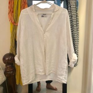 FLAX white button down